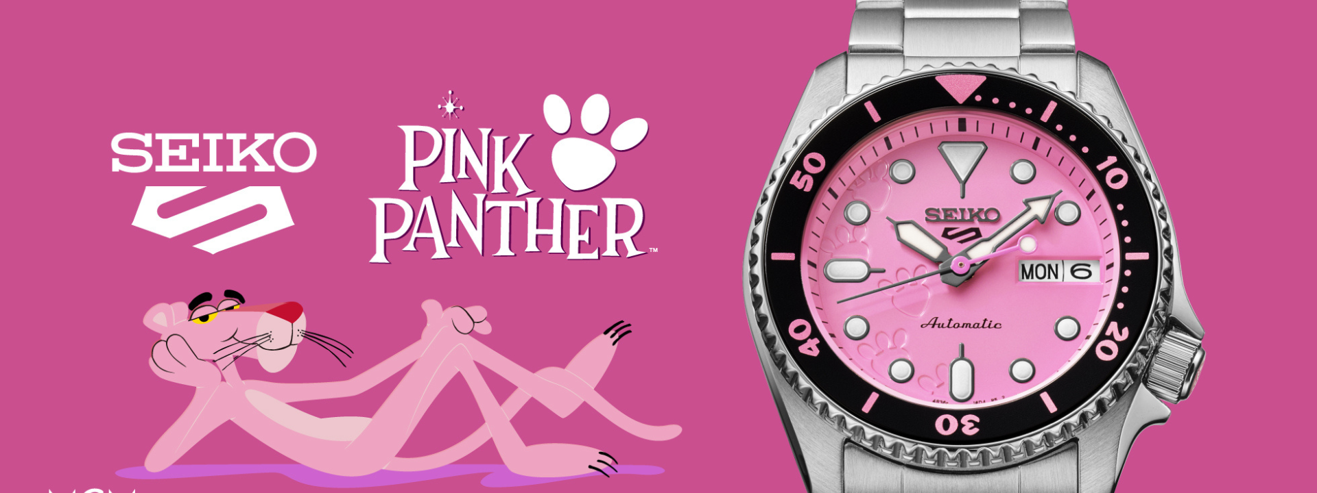 Leia mais sobre o artigo Seiko 5 Sports Lança Edição Limitada Inspirada na Pantera Cor-de-Rosa